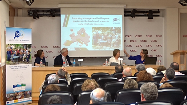 Opening table. Multiplier event organized by CSIC at the school in Madrid on June the 19th, 2018.